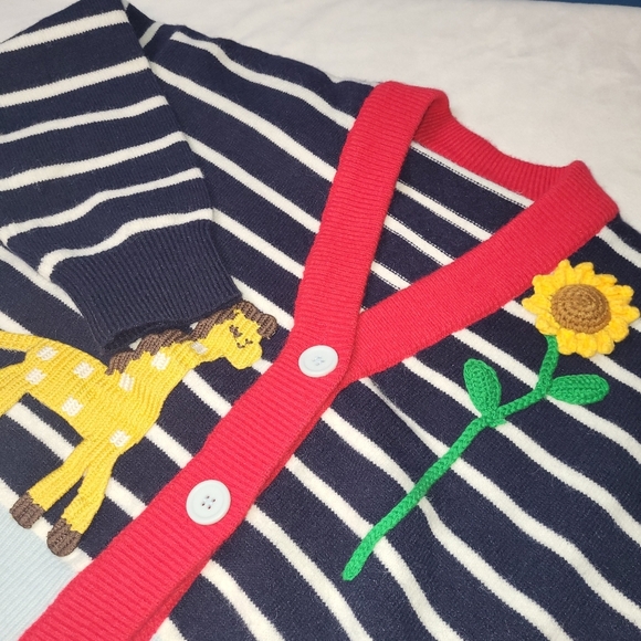 Teacher's Cardigan with Giraffe and Sunflower Women's Size Medium - Picture 5 of 11